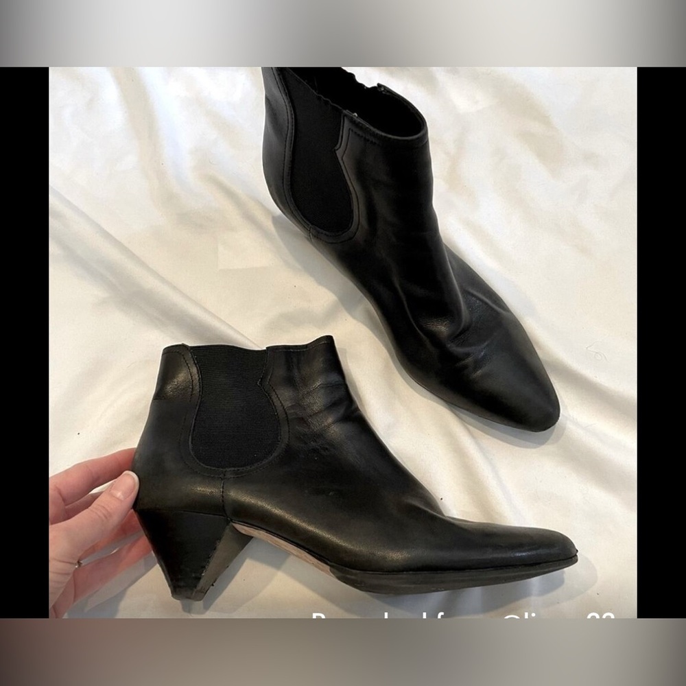 Joie Black Kitten Heel Ankle Boots - Picture 2 of 6